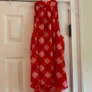 J crew red and pink halter with adorable back detail